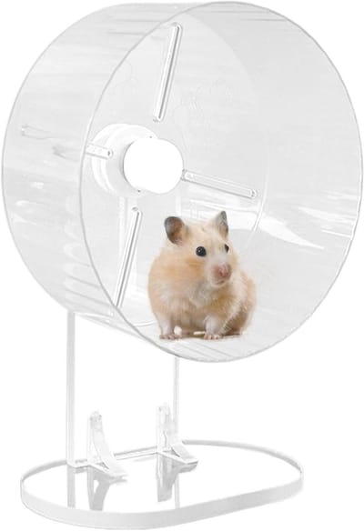 Hamster Loopwiel - Dierenmolen Fitness - Huisdier Beweging - Fluisterstil Ontwerp - 21 cm Diameter - Wit
