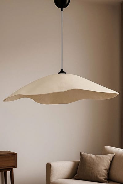 Asir - Kroonluchter - Crème, Goud - METALEN BEHUIZING - 61 x 32 x 30 cm
