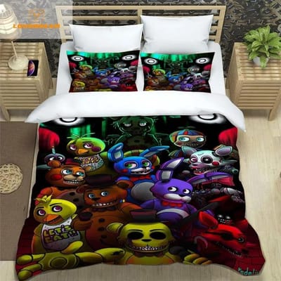 F-Five-Nights At Freddy´s FNAF Beddengoed Laken Set King Twin Double Jongens Beddengoed Microvezel of Polyester Dekbedovertrek 140x200cm 3pcs