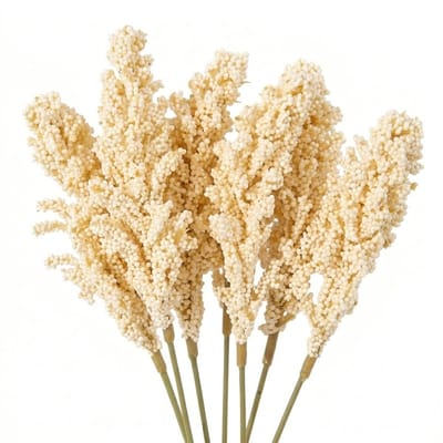 Crème kleurige kunstbloemen lavendel takken set van 6 stuks kunstbloemen decoratie voor vaas tafel interieur bruiloft bloemstuk
