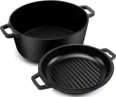 VH Supplies® Dutch Oven - Braadpan - Gietijzeren Pan - 4.7L