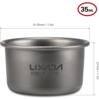 Lixada 35ml Mini Titanium Thee Kopje Huis Kantoor Buiten Kamperen Wandelen Koffie Thee Kopje Mok 8g Type 1 gray