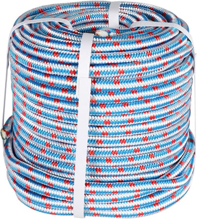 Dubbel Gevlochten Polyester Touw - Zwaar Touw Boottouw - Veelzijdig Gebruik Buiten - Hoge Slijtvastheid Lage Rek