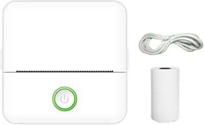 Draagbare Mini Thermische Printer Inktloze Bluetooth Draadloze Mini Pocket Printer Mobiele Telefoon Foto Label Printers Helder Afdrukken(White Style A)