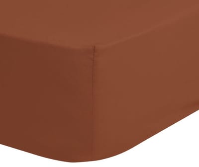 Good Morning hoeslaken effen kleur - 2 persoons 140x200 cm - Terra - 100% Katoen renforce