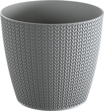 Prosperplast Plantenpot - steengrijs - kunststof - D22 x H19 cm - Stijlvol - buiten/binnen