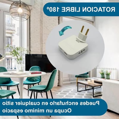 Stopcontact met USB - Wandcontactdoos stekkerdoos - Opladen apparaten - Vlak ontwerp draaibaar - 4 stopcontacten - Wit
