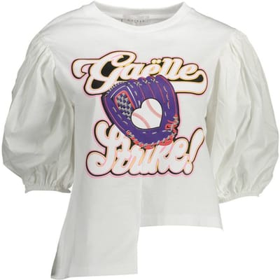 Gaelle Paris Bianco Katoenen Dames T-shirt