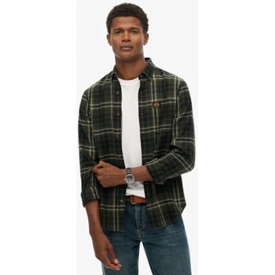 Superdry Katoenen Lumberjack Overhemd met Lange Mouwen Green Grootte: Xxxl