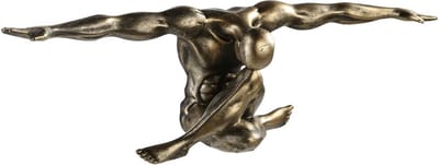 Sculptuur mannelijke atleet - Alter ego beeldje - Atletische man - Brons - Polyresin - 60 cm breed - cliffhanger beeldje