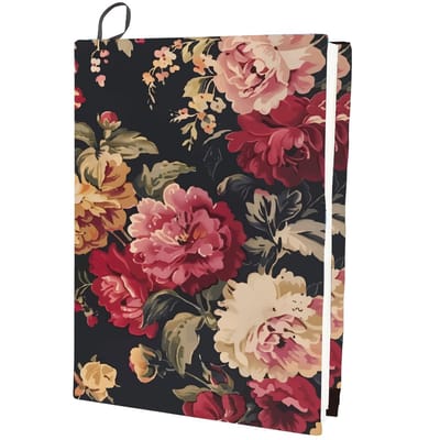 Dailygoody - Bloemenrekbare Boekhoezen - Wasbaar - Herbruikbaar - Peony - Elastische Boekbeschermer - Geschikt voor Hardcover Boeken - Pioenroos