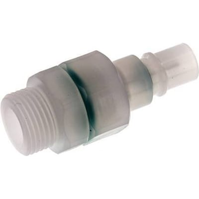 PVDF DN 7.2 Koppeling Insteeknippel G 3/8 inch Buitendraad Dubbele afsluiting