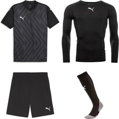 Puma Team Glory Keeperstenue All Black - Keepershandschoenen - Maat 140