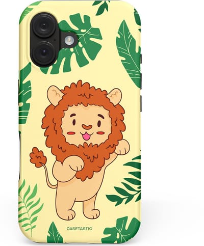 Casetastic hoesje geschikt voor Apple iPhone 16 - MagSafe - Dubbellaagse bescherming - Brulknuffel - Fashion Case - Crème Groen Terracotta
