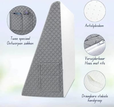 Leeskussens - Bookseat - Meditatiekussen - Leeskussen Voor In Bed - Ontspanningskussen - Relaxkussen - Zitkussen - Lees Kussen - 50x50x26 - Wit