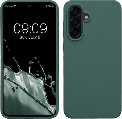 kwmobile telefoonhoesje geschikt voor Samsung Galaxy A56 5G - Hoesje met siliconen coating - Smartphone case in dennengroen