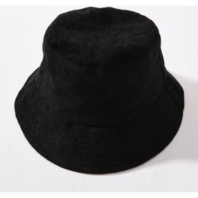Eenvoudige Badstof Emmerhoed Lente Herfst Buiten Panama Zon Vissershoed Unisex Snoep Effen Kleur Mode Pet zwart