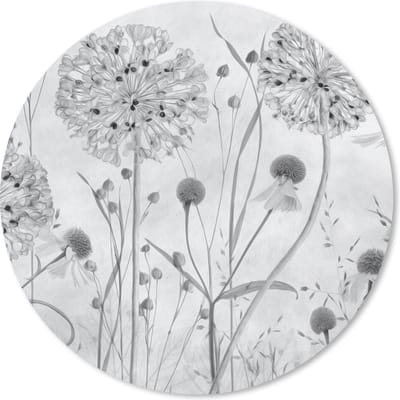 Muismat rond 20x20 cm - Mousepad Olieverf - Stilleven - Zwart - Wit - Ronde muismatten
