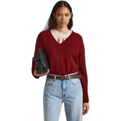 Pepe Jeans Denisse Trui Met V-hals Rood L Vrouw