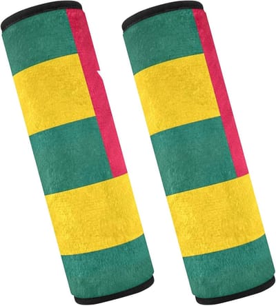 Veiligheidsgordelhoezen - Gordelpads - Comfortabel Reizen - Zacht Polyester Flanel - 2 Stuks - Togo Vlag