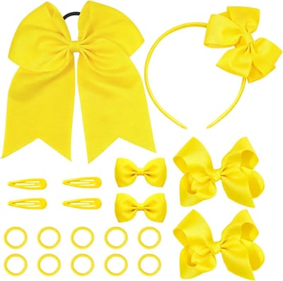 Kleurige Haaraccessoires Set voor Meisjes met Strik Haarclips, Haarband en Elastiekjes voor Verjaardagen en Feestdagen