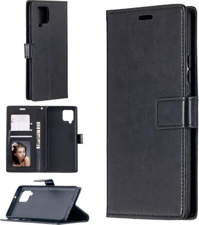 Portemonnee Book Case Hoesje Geschikt voor: Samsung Galaxy A12 zwart