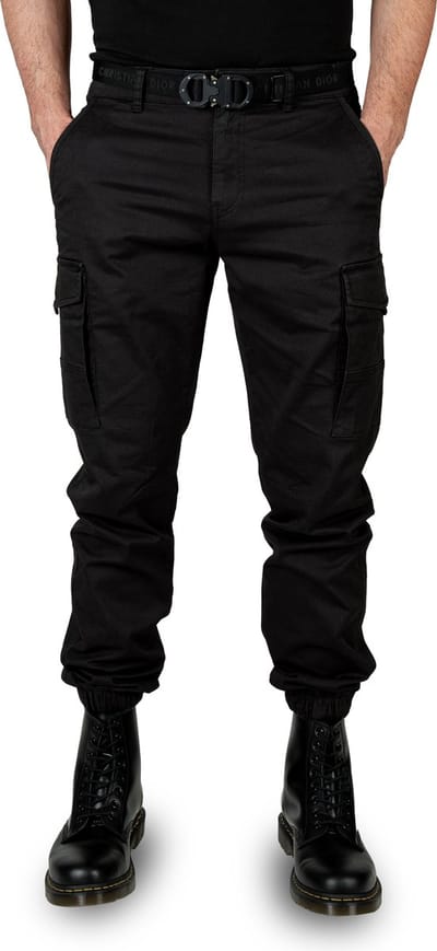 WOTEGA Heren Cargobroek Odin – Tapered Fit – Katoen Stretch – Zwart – Cargo zakken