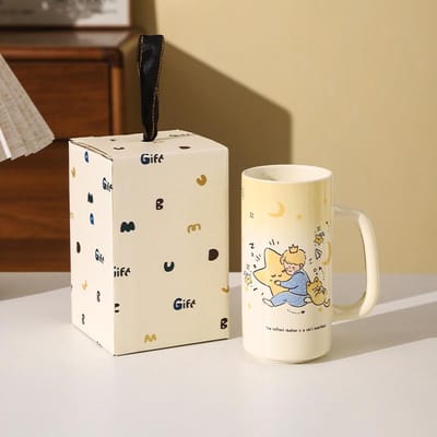 Ster Prins Schattig en Hoog Mooi Keramische Waterbeker Cadeau Schattige en Leuke Sprookjesachtige Keramische Beker 401-500ml