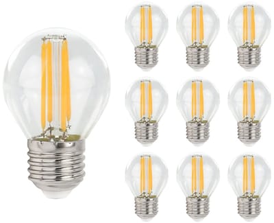 Spectrum LED Kogellamp E27 - 4W - 230V - 510 Lumen - 4000K Neutraal Wit - Ø45mm - Voor Tafellamp, Nachtlampje of Wandlamp - 10 stuks