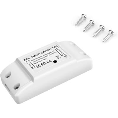 Interrupteur intelligent WiFi et BT 10A 2200W Appareil marche/arrêt double mode Contrôle à distance vocal Tuya APP Minuterie 1pcs blanc