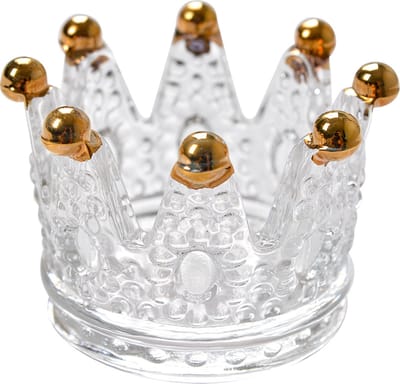 Clayre & Eef Waxinelichthouder Kroon Ø 7x5 cm Transparant Glas