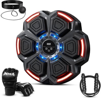 Boxing Machine - Incl. Bokshandschoenen / Springtouw En Reflex Ball - Bokszak - Boksmachine - Boksen - Music