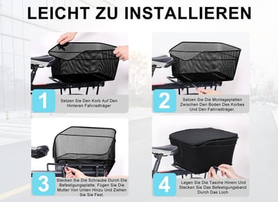 Dailygoods- Fietsmand Grote Capaciteit 20L - Metaaldraad - Waterdichte Hoes - Draagbaar en Stabiel - Antiroestcoating - Geschikt voor Huisdieren - Fietsrekmand