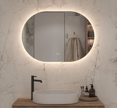 Schaere - Ovale Badkamerspiegel - Indirecte Verlichting - Spiegel Verwarming - Instelbare Lichtkleur - Dimfunctie - 100×70 cm