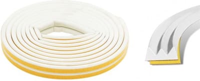 6 m Dichtungsband/Gummiprofil in Weiß fur 2 bis 3,5 mm Lucken (Lebensdauer: 8 Jahre)