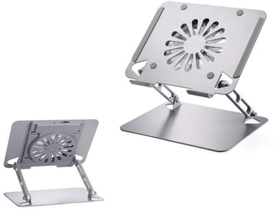 KZQ Laptopkoeler - Gamingkoelstandaard - Traploze snelheidsregeling - 360° draaibaar - Geschikt voor laptops van 13-16 inch - Ideaal voor gaming en thuisgebruik - Inclusief 2 USB-poorten