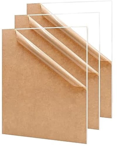 Transparante acryl kunststof platen 3 stuks, 297 x 210 mm, knutselen en decoratie