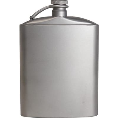 Silverant Titanium Kolf Wijn Heupflacon met Schroefdop Clip Ultralichte Hydratatie Platte Fles met 200ML zilver
