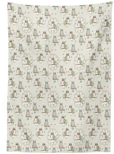 ABAKUHAUS Tafelkleed – Uil – 140x240 cm – beige groen