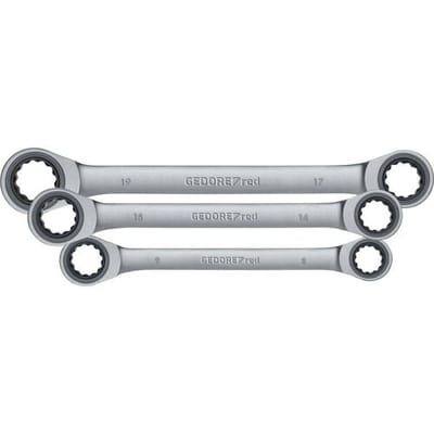 Gedore RED R07405006 3300898 Dubbele ringsleutelratelset 6-delig 8 - 19 mm
