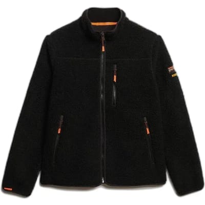 Superdry Outdoor Sherpa Fleece Jas Zwart Grootte: 38