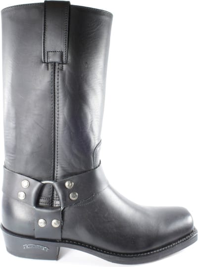 Sendra 1918 Pete Zwart Dames Heren Biker Basic Western Cowboylaarzen Vierkante neus Leren zool Beetje Schuine Hak Vast Sierspoor Treklussen Echt Leer Maat 37