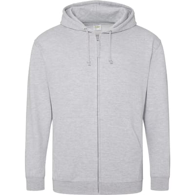 Vegan Hoodie met ritssluiting en capuchon Heather Grey - XL