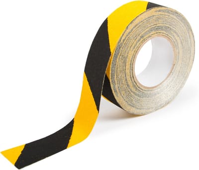 Antislip tape voor trappen zelfklevend 50mm breed - Zwart/geel - Veiligheidstape - Vervormbaar - Rol 18,3 meter
