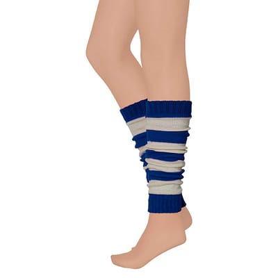 Apollo - Beenwarmer feest - Carnaval beenwarmers - kobalt blauw-wit - One size - Beenwarmers dames - Beenwarmers carnaval - Beenwarmers heren - Beenwarmers