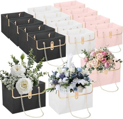 15-Pack Bloem Papier Giftzakken voor Verjaardagen en Valentijnsdag