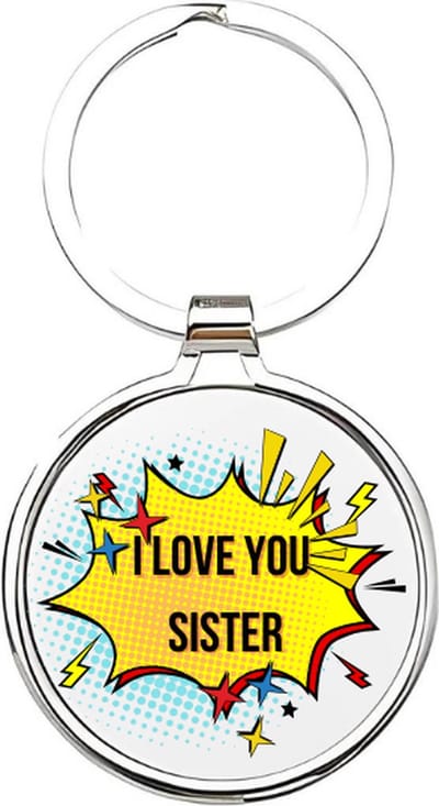 Akyol - I love you sister Sleutelhanger - zus - De liefste zus - Zus sleutelhanger - Zussen sleutelhanger - Sleutelhanger zus - Familie sleutelhanger - verjaardagscadeautje - Zus cadeau - Sister - zusje - 4 x 7,5 CM