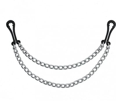 Bondage Play - tepelklemmen kunststof met dubbele ketting