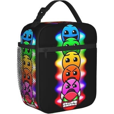 Geïsoleerde Lunchtas Geometrie Kubus spel Merchandise Lunch Voedseldoos Harajuku Thermische Koeler Bento Box Voor School Option 1