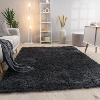 Paco Home Hoogpolig Vloerkleed Woonkamer Vacht Imitatiebont Shaggy Wollig Eenkleurig 80 cm Rund